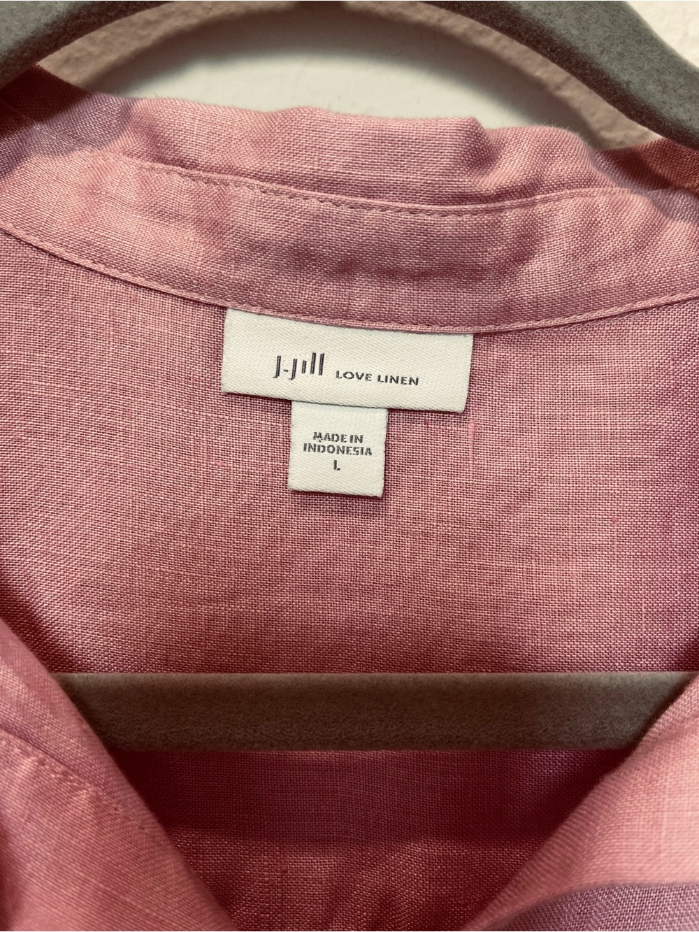 J Jill Relaxed Pink Linen Button-Down Shirt